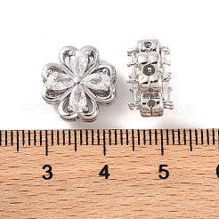 Brass Micro Pave Clear Cubic Zirconia Beads&nbsp;KK-S389-21P