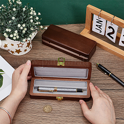 Rectangle Wooden Pen Storage Case with Lid&nbsp;AJEW-WH0709-112