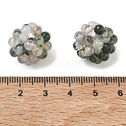 Natural Moss Agate Woven Beads&nbsp;GG-CBA2E9C-E01