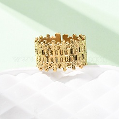 304 Stainless Steel Open Cuff Rings for Women&nbsp;RJEW-K309-10A-G