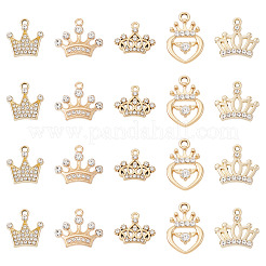 30Pcs 5 Style Alloy Rhinestone Pendants&nbsp;FIND-TA0009-16