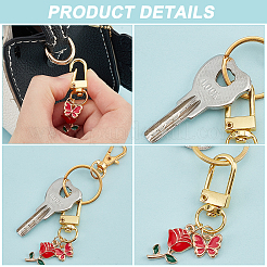 2 Sets Alloy Enamel Flower & Butterfly Pendant Decorations&nbsp;HJEW-WR0001-01