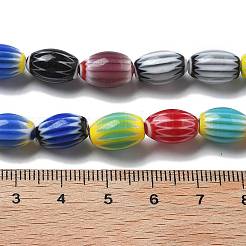 Handmade Millefiori Lampwork Beads Strands&nbsp;LAMP-F035-12D