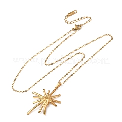 304 Stainless Steel Flower Pendant Cable Chain Necklaces for Men Women&nbsp;NJEW-K308-05G-G