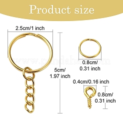 Iron Split Key Rings & Open Jump Rings & Screw Eye Pin Peg Bails Kits&nbsp;DIY-YW0009-10