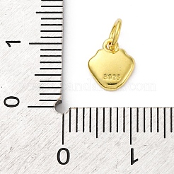 925 Sterling Silver White Enamel Paw Print Charms&nbsp;STER-D303-04G