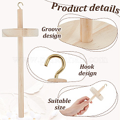 1Pc Wooden Handle with Metal Pin Macrame Fringe Comb&nbsp;TOOL-OC0001-88