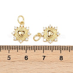 Brass Micro Pave Cubic Zirconia Pendants&nbsp;KK-A269-52G