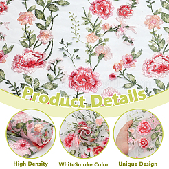 1 Yard Flower Pattern Embroidery Polyester Fabric&nbsp;AJEW-WH0314-473A