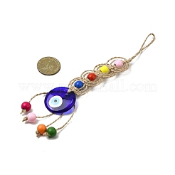 Lampwork Evil Eye Pendant Decoration&nbsp;HJEW-TA00393