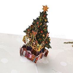 3D Christmas Tree Pop Up Paper Greeting Card&nbsp;AJEW-P124-E01