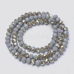 Electroplate Opaque Solid Color Glass Beads Strands&nbsp;EGLA-A034-P4mm-K03