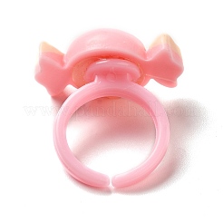 Cartoon Opaque Resin Open Cuff Ring for Child&nbsp;RJEW-K239-23