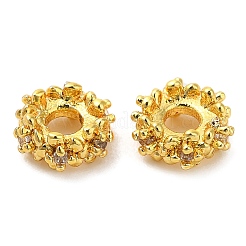Rack Plating Brass Micro Pave Cubic Zirconia Beads&nbsp;KK-A186-01C-G