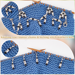 Acrylic Beaded Knitting Row Counter Chains&nbsp;HJEW-BC00015