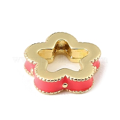 Brass Enamel Flower Spacer Beads&nbsp;KK-CBAF2EC-02G