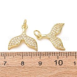 Brass Micro Pave Clear Cubic Zirconia Pendants&nbsp;CU-E003-18G-32