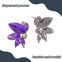 6 Pairs 6 Colors Sparkling Rhinestone Stud Earrings with Alloy Pins&nbsp;EJEW-AN0004-32