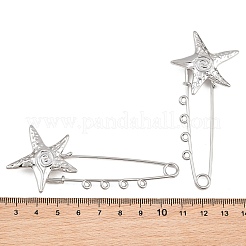 Starfish & Vortex 304 Stainless Steel Safety Pins Brooch Findings&nbsp;SA-CBA098D-16A-P04