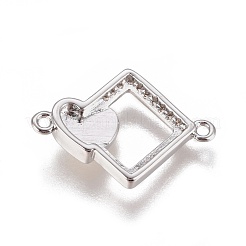 Brass Micro Pave Cubic Zirconia Links&nbsp;BSHE-F012-02