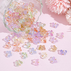 120Pcs Butterfly Gradient Color Baking Paint Transparent Glass Charms&nbsp;PALLOY-HY00098
