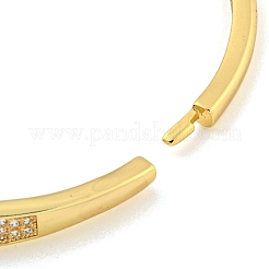 Brass Micro Pave Clear Cubic Zirconia Hinged Bangles&nbsp;BJEW-Z062-20G