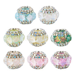 8Pcs 8 Colors Acrylic Rhinestone Rondelle Beads&nbsp;OACR-TA0004-99
