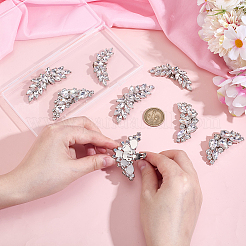 8Pcs 4 Styles Wing Alloy Rhinestone Shoe Buckle Clips&nbsp;FIND-AR0006-03P