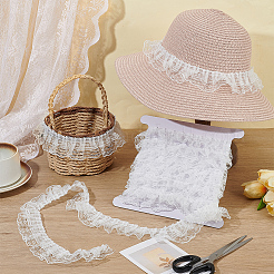 5 Yards Polyester Lace Ribbons&nbsp;SRIB-OC0001-12B