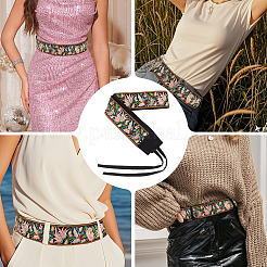 Ethnic Cotton Flower Embroidery Waist Belts for Women&nbsp;AJEW-WH20098-123