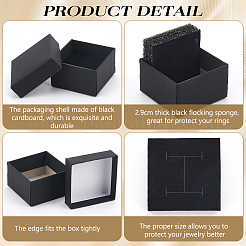Square Paper Ring Storage Boxes&nbsp;CON-WH0098-10