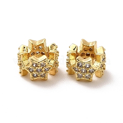 Rack Plating Brass Micro Pave Cubic Zirconia Beads&nbsp;KK-C010-63