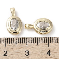 Brass Micro Pave Clear Cubic Zirconia Charms&nbsp;KK-G491-13G