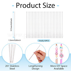 50Pcs 201 Stainless Steel Ball-Point Pen Displace Pin&nbsp;FIND-BT0001-34