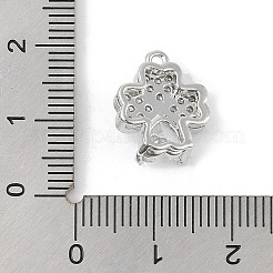 Brass Micro Pave Clear Cubic Zirconia Charms&nbsp;KK-R219-30P