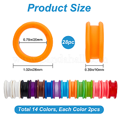 30Pcs 15 Colors Soft Silicone Scissors Finger Rings&nbsp;SIL-GF0001-17