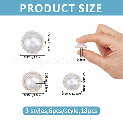 18Pcs 3 Styles Alloy & Plastic Shank Buttons&nbsp;BUTT-FH0001-041