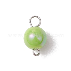 AB Color Plated Opaque Acrylic Round Connector Charms&nbsp;PALLOY-JF03543-02