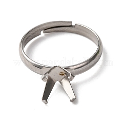 304 Stainless Steel Cuff Ring Components&nbsp;STAS-D372-01P-07