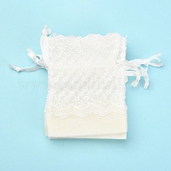 Organza Gift Bags with Lace&nbsp;OP-R034-10x14-04
