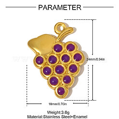 304 Stainless Steel Enamel Fruit Pendants&nbsp;STAS-OY005-15G