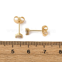 Brass Micro Pave Clear Cubic Zirconia Clover Stud Earrings&nbsp;EJEW-S280-03G
