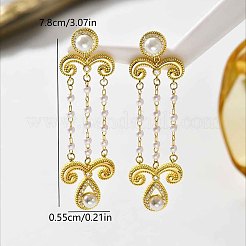 Layered Tassel Brass Pave Cubic Zirconia Stud Earrings for Women&nbsp;MV3565