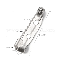 Iron Brooch Pin Back Safety Catch Bar Pins with 2-Hole&nbsp;IFIN-N3292-02