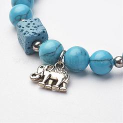 Natural Lava Rock Stretch Bracelets&nbsp;BJEW-K142-D01