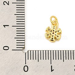 Real 18K Gold Plated Rack Plating Brass Micro Pave Cubic Zirconia Pendants Charms&nbsp;KK-S396-01B