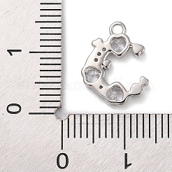 Brass with Cubic Zirconia Charms&nbsp;KK-Q817-04P