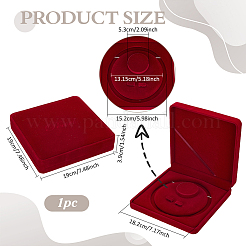 Square Velvet Jewelry Boxes for Pearl Necklace Set Storage&nbsp;VBOX-WH0005-10B