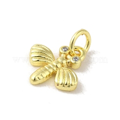 Brass Micro Pave Clear Cubic Zirconia Charms&nbsp;KK-M283-26A-01