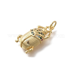 Brass Micro Pave Cubic Zirconia Pendants&nbsp;KK-D431-074B-02